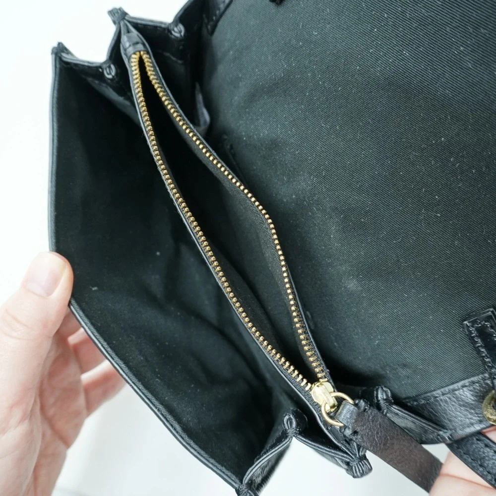 Banana Republic Croc Embossed Leather Crossbody Bag